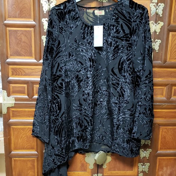 Tulip NWT Gorgeous Burn Out Flouncy Side Tunic - Picture 5 of 5